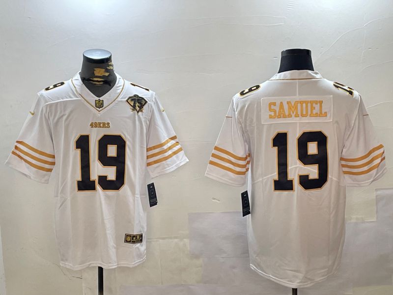 Men San Francisco 49ers #19 Samuel White Gold 2024 Nike Limited NFL Jersey style 1230
